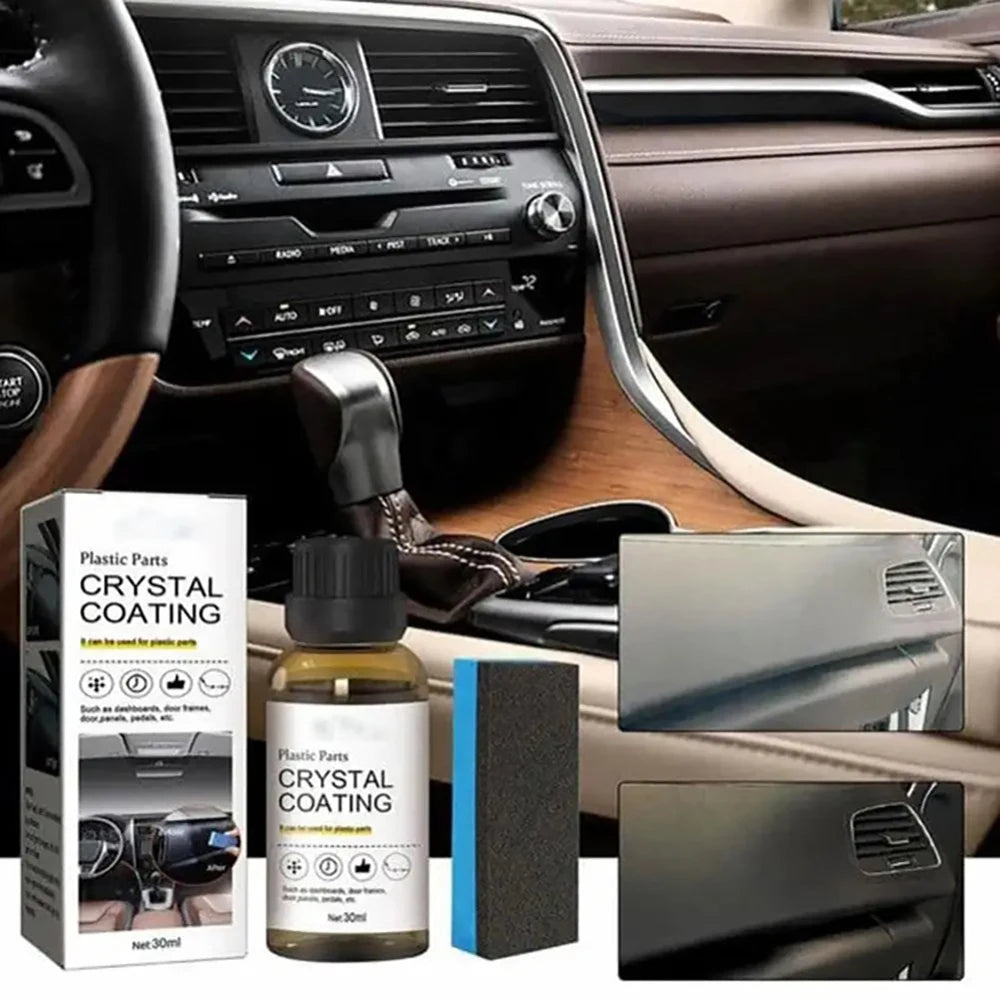 Spugna e liquido per plastiche nere
